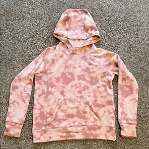 Athleta Girl Pink Tie-Dye Pullover Hoodie